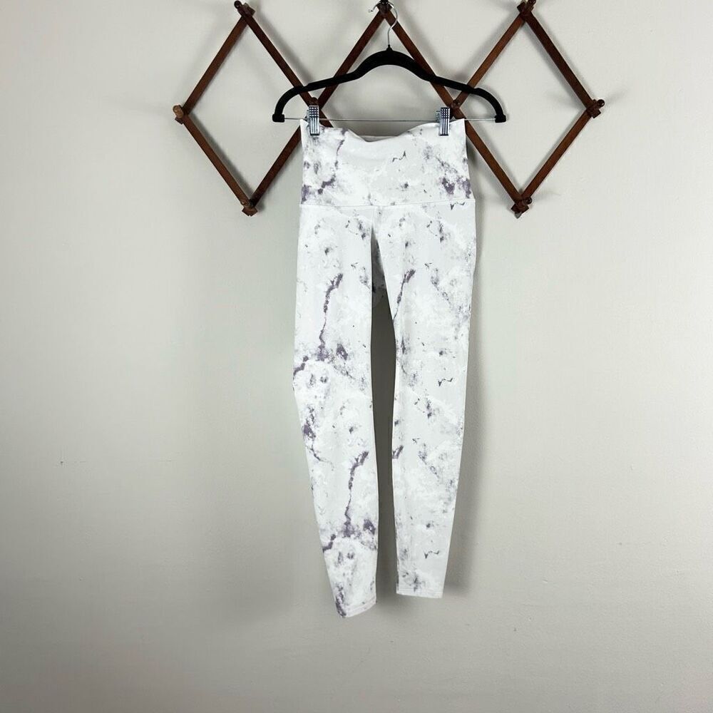 OLD NAVY Tie Dye Go-Dry High Rise Active Leggings Gray Purple White EUC D104